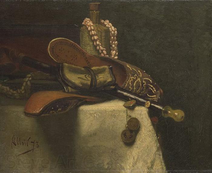 August Allebe Still life with eastern slippers France oil painting art
